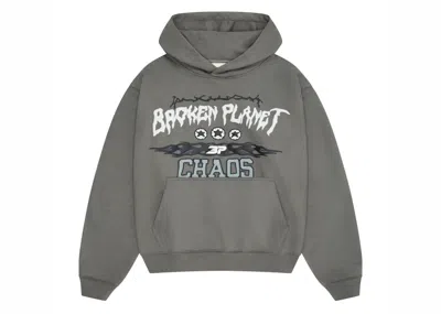 Pre-owned Broken Planet Men's  Chaos Hoodie In Gunmetal Grey