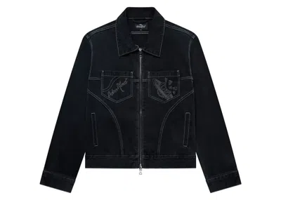 Pre-owned Broken Planet Men's  Denim Jacket In Washed Black