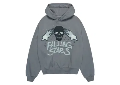 Pre-owned Broken Planet Men's  Falling Stars Hoodie In Dark Gray