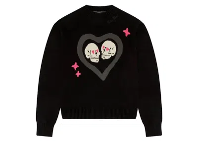 Pre-owned Broken Planet Men's  Hearts Are Made To Be Broken Knit Sweater In Midnight Black