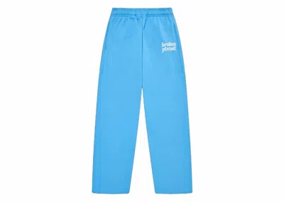 Pre-owned Broken Planet Men's  Market Basics Straight Leg Sweatpants In Light Blue