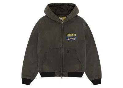 Pre-owned Broken Planet Men's  Market Workwear Jacket In Washed Soot Black