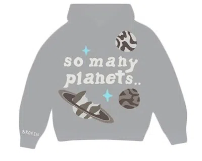 Pre-owned Broken Planet Men's  So Many Planets Hoodie In Grey