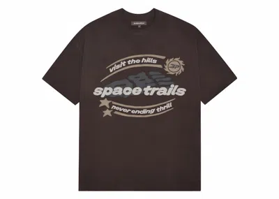 Pre-owned Broken Planet Men's  Space Trails T-shirt In Mocha Brown
