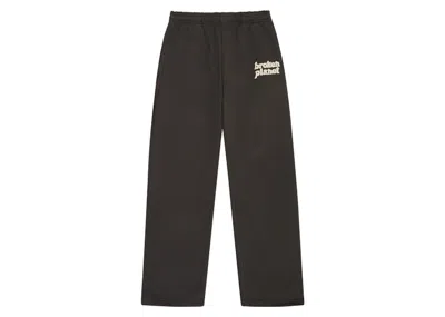 Pre-owned Broken Planet Men's  Straightleg Sweatpantsin Soot Black/white Logo