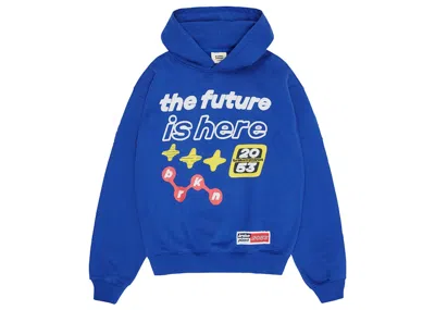 Pre-owned Broken Planet Men's  The Future Is Here Hoodie In Deep Blue