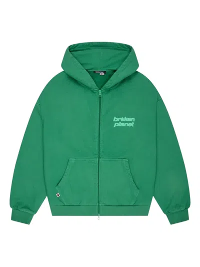 Broken Planet Zip-up Hoodie In Green