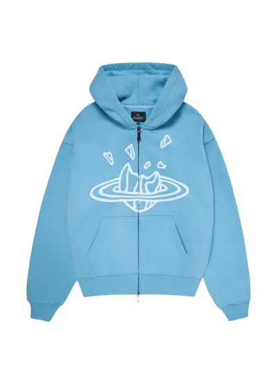 Broken Planet Zip-up Hoodie In Blue