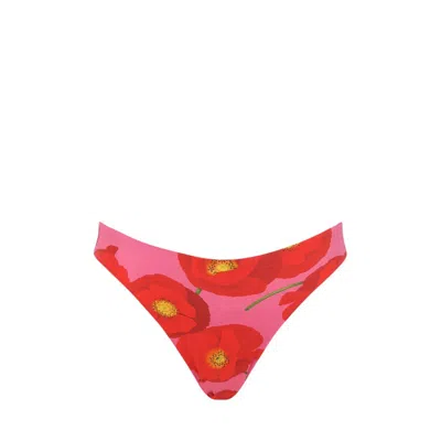 Bromelia Swimwear Bonito Ruched Bottoms In Red
