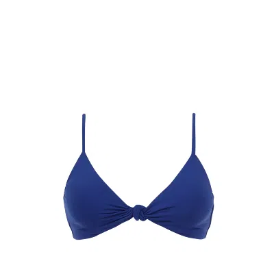 Bromelia Swimwear Bonito Twist Triangle Top In Blue