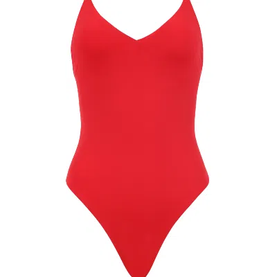 Bromelia Swimwear São Conrado V-strap One-piece In Red