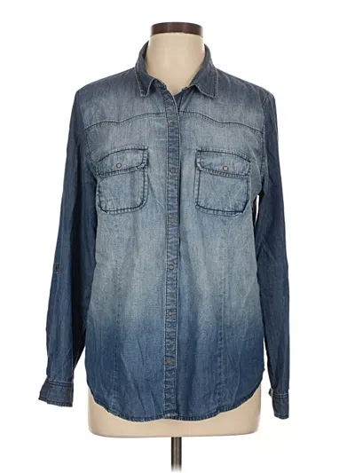 Pre-owned Bronson Long Sleeve Button Down Shirt In Blue