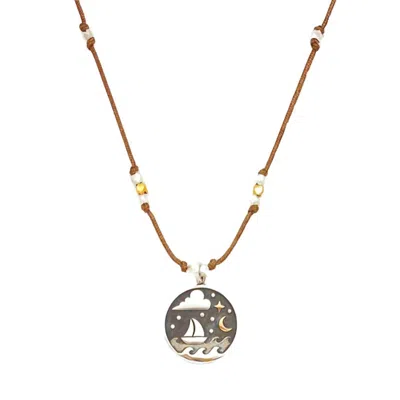 Bronwen Jewelry Voyager Landscape Necklace In Bronze