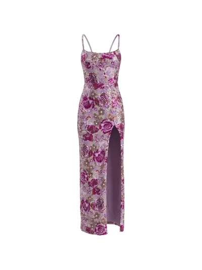 Bronx And Banco Allegra Maxi Dress In Pink Multi