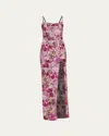 Bronx And Banco Allegra Floral Sequin Maxi Dress In Multi