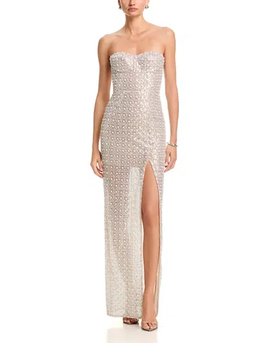 Bronx And Banco Allegra Pearl Veronica Maxi Dress In Neutral