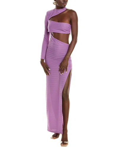 Bronx And Banco Amara Linen-blend Midi Dress In Purple