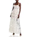 Bronx And Banco Anastasia Beaded Floral Maxi Dress In White