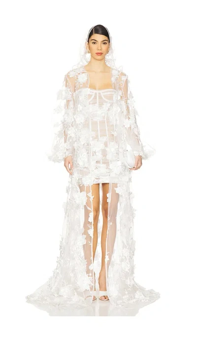 Bronx And Banco Anastasia Floral Cape In 白色