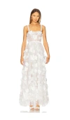 Bronx And Banco Anastasia Beaded Floral Maxi Dress In White