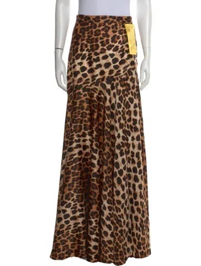 Pre-owned Bronx And Banco Animal Print Long Skirt W/ Tags In Brown