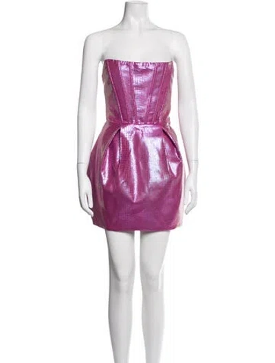 Pre-owned Bronx And Banco Animal Print Mini Dress In Metallic/pink