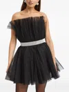 Bronx And Banco Anna Draped Crystal Mini Dress In Black