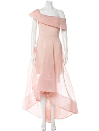 Pre-owned Bronx And Banco Asymmetrical Long Dress In Pink