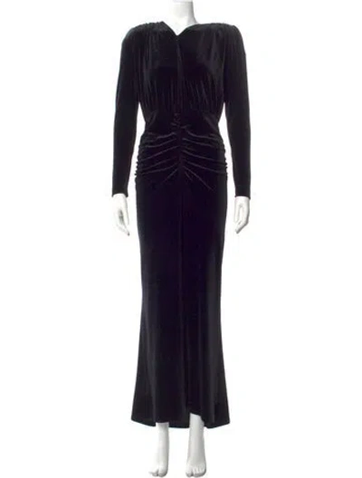Pre-owned Bronx And Banco Bateau Neckline Long Dress In Black