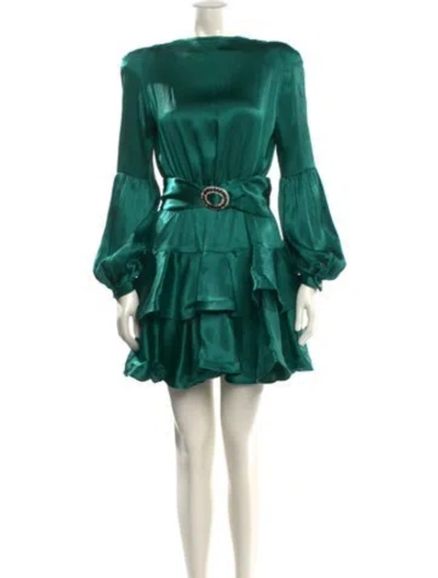 Pre-owned Bronx And Banco Bateau Neckline Mini Dress In Green