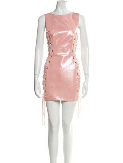 Pre-owned Bronx And Banco Bateau Neckline Mini Dress In Pink