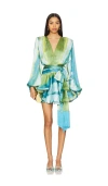 Bronx And Banco Bedouin Coastal Mini Dress In 蓝底碎花