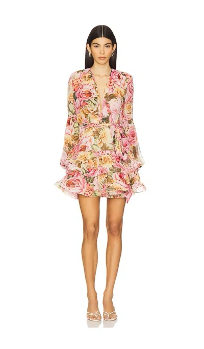 Bronx And Banco Bedouin Mini Dress In Rose Floral
