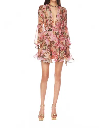 Bronx And Banco Bedouin Rose Floral Mini Dress In Rose Multi