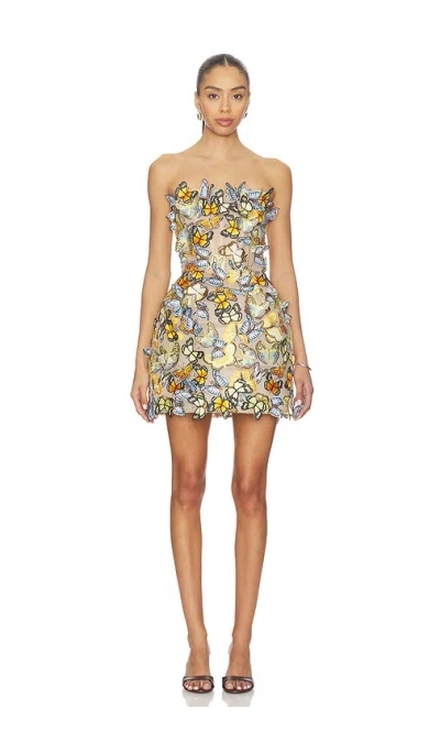 Bronx And Banco Bella Butterfly Maraya Strapless Mini Dress In Multi