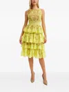 Bronx And Banco Bridget's Ruffled Midi Dress In Yellow
