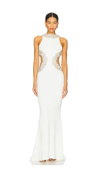 Bronx And Banco Camila Rhinestone Gown In White