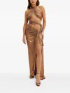 Bronx And Banco Cleopatra Criss-cross Ring-detailed Maxi Dress In Brown
