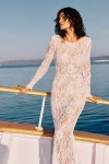 Bronx And Banco Colette Blanc Lace Long-sleeve Mermaid Wedding Gown