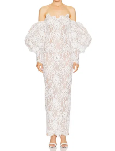Bronx And Banco Colette Blanc Off The Shoulder Gown In White