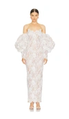 Bronx And Banco Colette Blanc Off The Shoulder Gown In White