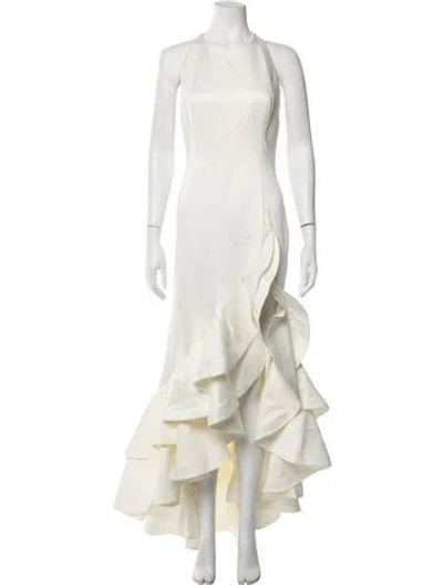 Pre-owned Bronx And Banco Crew Neck Long Dress In Neutrals