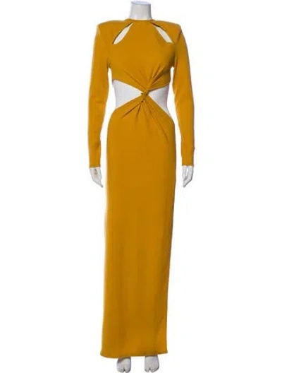 Pre-owned Bronx And Banco Crew Neck Long Dress In Yellow