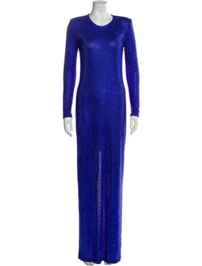 Pre-owned Bronx And Banco Crew Neck Midi Length Dress In Blue