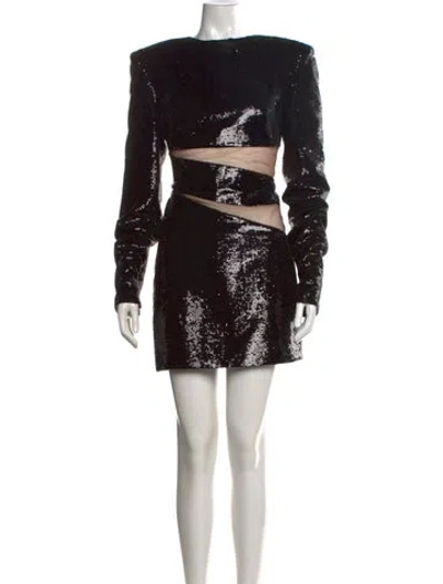 Pre-owned Bronx And Banco Crew Neck Mini Dress In Black/metallic
