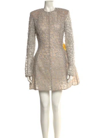 Pre-owned Bronx And Banco Crew Neck Mini Dress In Neutral