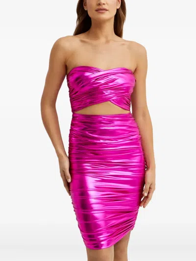 Bronx And Banco Cut-out Ruched Mini Dress In Purple