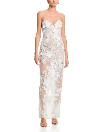 Bronx And Banco Dahlia Bridal Strapless Maxi Dress In White
