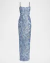 Bronx And Banco Dahlia Sequined Maxi Dress In Blue