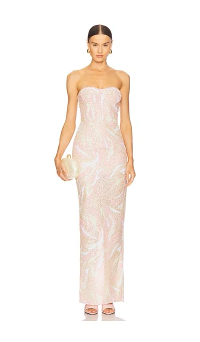 Bronx And Banco Dahlia Strapless Maxi Dress In Pink